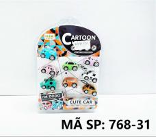  VĨ ÉP XE HOẠT HÌNH CAR TRỚN 8C Cute Car 768-31